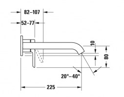 MONOMANDO LAVABO MURAL 225mm C.1 DURAVIT